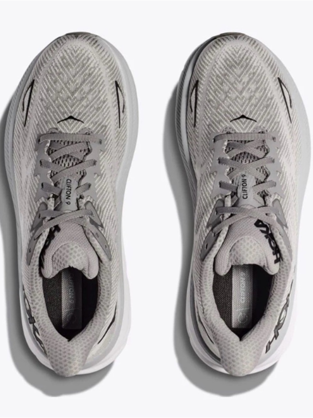 HOKA Clifton 9 Men’s Running Shoes — Light Grey